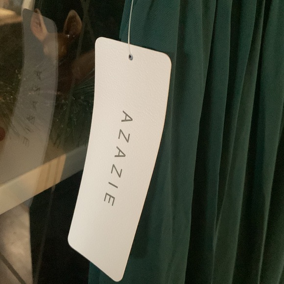 Azazie sz 8 bridal formal gown nwt Blaine style pine color BEAUTIFUL! - Picture 6 of 11